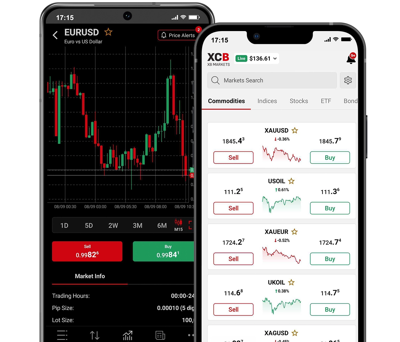 XCoin app trading dashboard preview